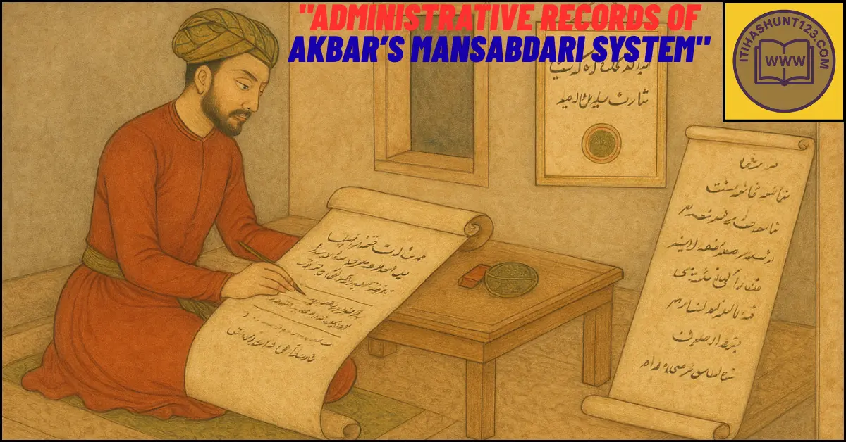 "मुगल दरबार में फारसी भाषा में लिखे प्रशासनिक आदेश – मनसबदारी व्यवस्था"