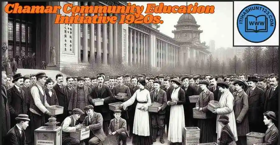 Chamar community organizing educational activities and collecting donations in 1920s