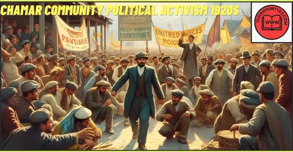 Chamar community protesting against labor exploitation and land injustice 1920s