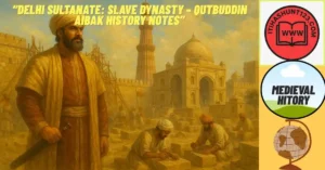 Qutbuddin Aibak and Slave Dynasty with Qutb Minar and Quwwat-ul-Islam Mosque