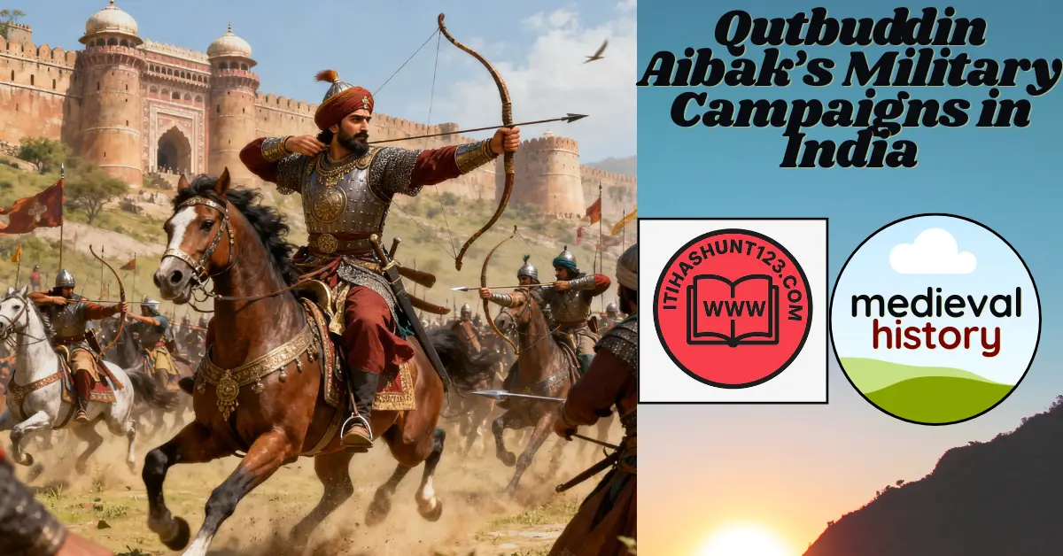 Qutbuddin Aibak defeating Rajput armies during the establishment of Delhi Sultanate