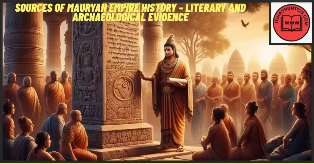 Sources of Mauryan Empire History – Ashoka’s Inscriptions and Mauryan Civilization Illustration