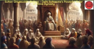 Sultan Ghiyasuddin Balban holding royal court in Delhi Sultanate, symbol of power and discipline.