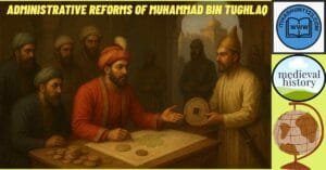 Muhammad bin Tughlaq planning his idealistic administrative reforms in medieval India