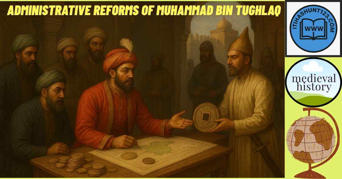 Muhammad bin Tughlaq planning his idealistic administrative reforms in medieval India