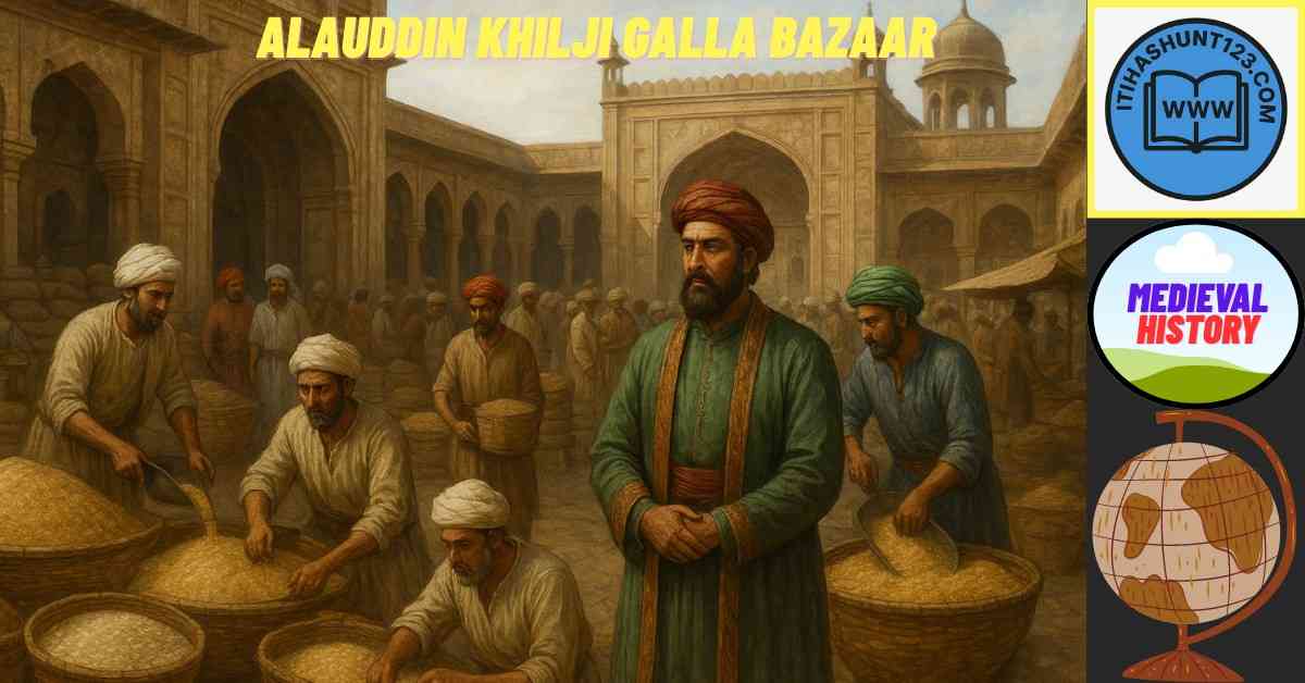 Illustration of Alauddin Khilji’s grain market.