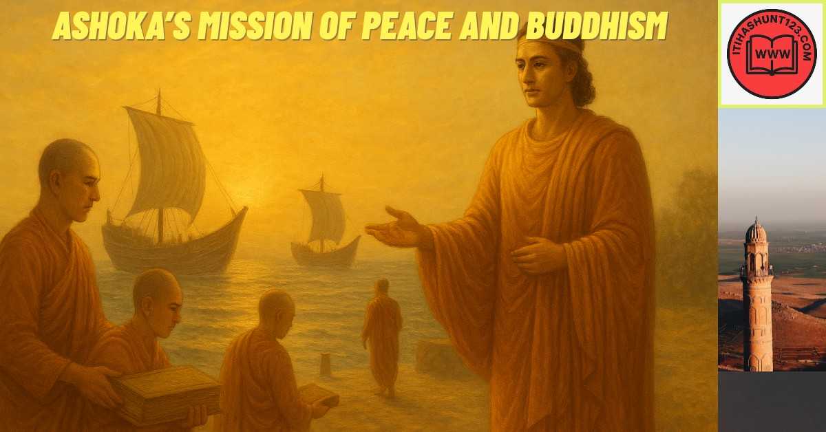 Emperor Ashoka sending Buddhist monks for Dharma propagation