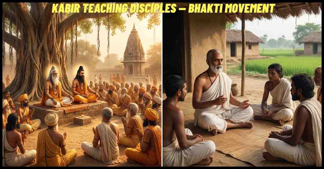 Kabir Das with disciples during Bhakti Movement