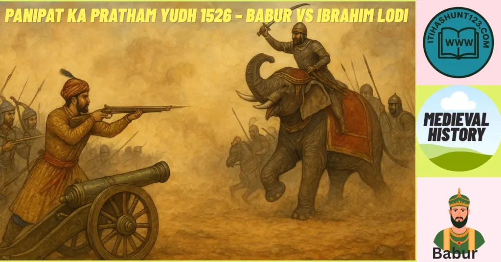 पानीपत का प्रथम युद्ध 1526 – बाबर बनाम इब्राहिम लोदी ऐतिहासिक चित्र