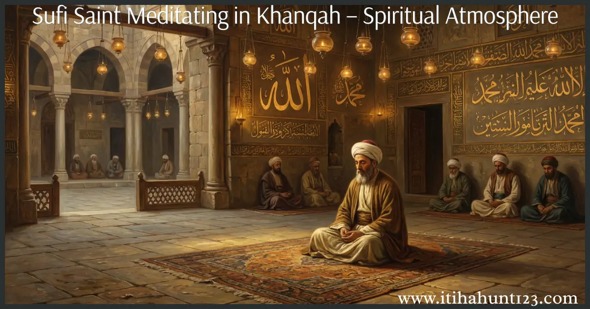 सूफी संत खांकाह में ध्यान करते हुए — आध्यात्मिक और ऐतिहासिक वातावरण