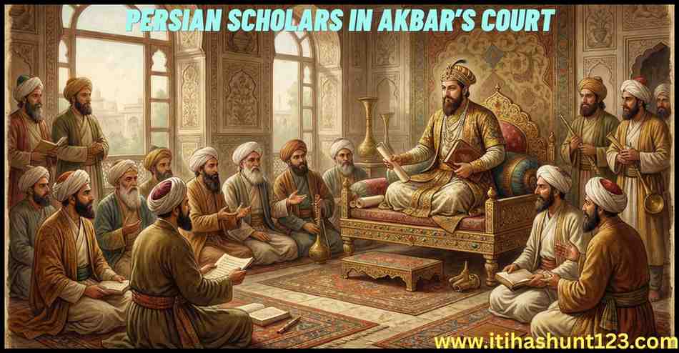 Persian scholars and poets in Akbar’s court, contributing to literature