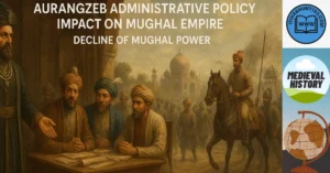 Aurangzeb ki Prashasnik Niti aur Mughal Samrajya ka Patan reasons illustrated in Hindi
