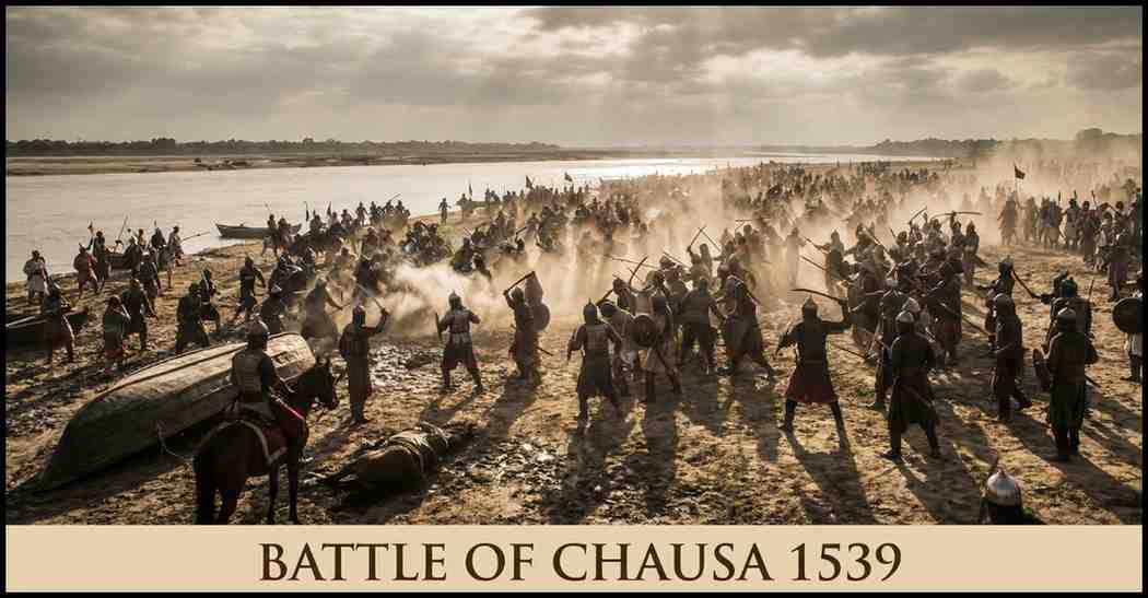 1539 में चौसा के युद्ध में शेरशाह सूरी द्वारा हुमायूँ की पराजय