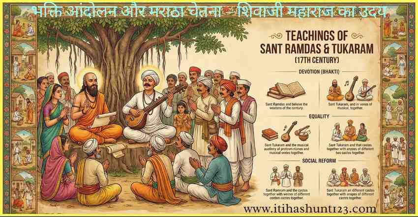 भक्ति आंदोलन के संत और मराठा चेतना – शिवाजी महाराज का उदय