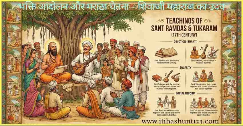 भक्ति आंदोलन के संत और मराठा चेतना – शिवाजी महाराज का उदय