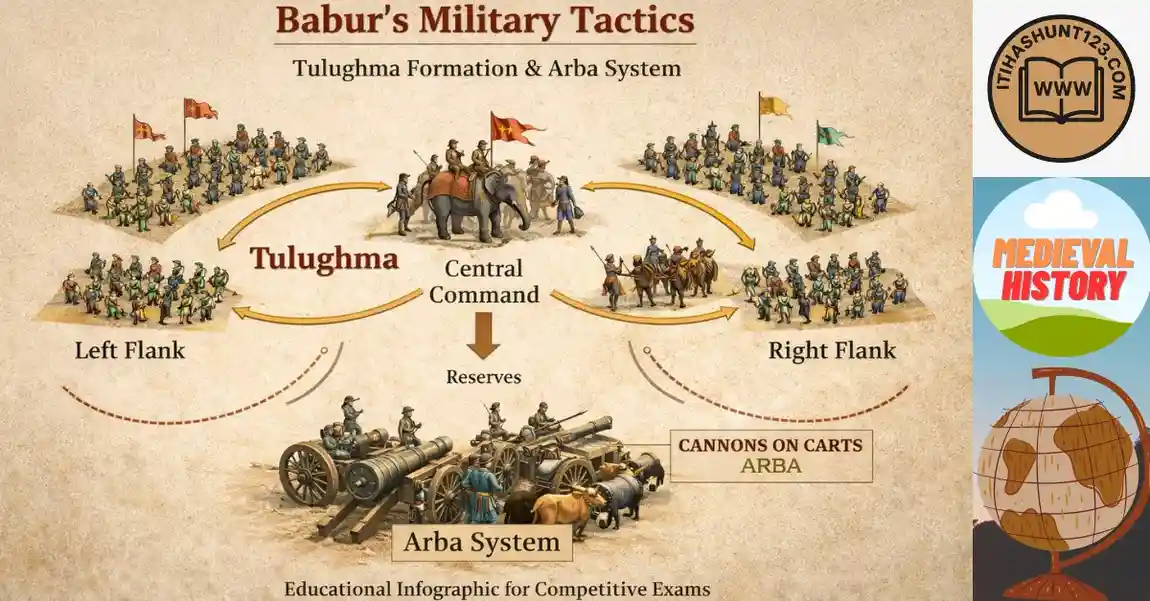 बाबर युद्ध नीति उपलब्धियाँ – तुलुग़मा और अरबा युद्ध पद्धति