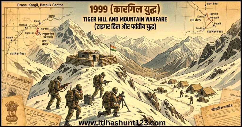 1999 के कारगिल युद्ध का ऐतिहासिक पर्वतीय दृश्य
