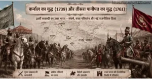 कर्नाल और पानीपत के युद्धों को दर्शाता ऐतिहासिक दृश्य