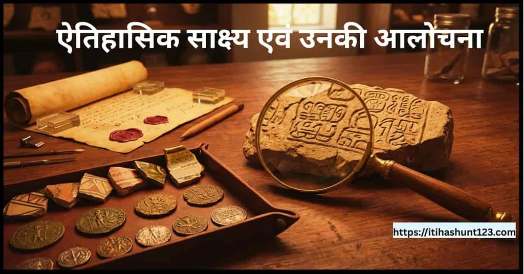प्राथमिक ऐतिहासिक साक्ष्य जैसे शिलालेख, प्राचीन सिक्के और अभिलेख 