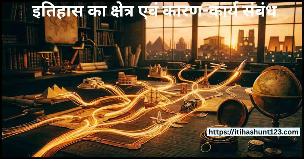 इतिहास का विस्तृत क्षेत्र और कारण-कार्य संबंध का चित्रात्मक निरूपण 